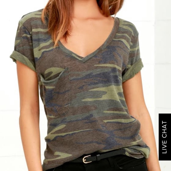 Z Supply Tops - Camo tee with pocket